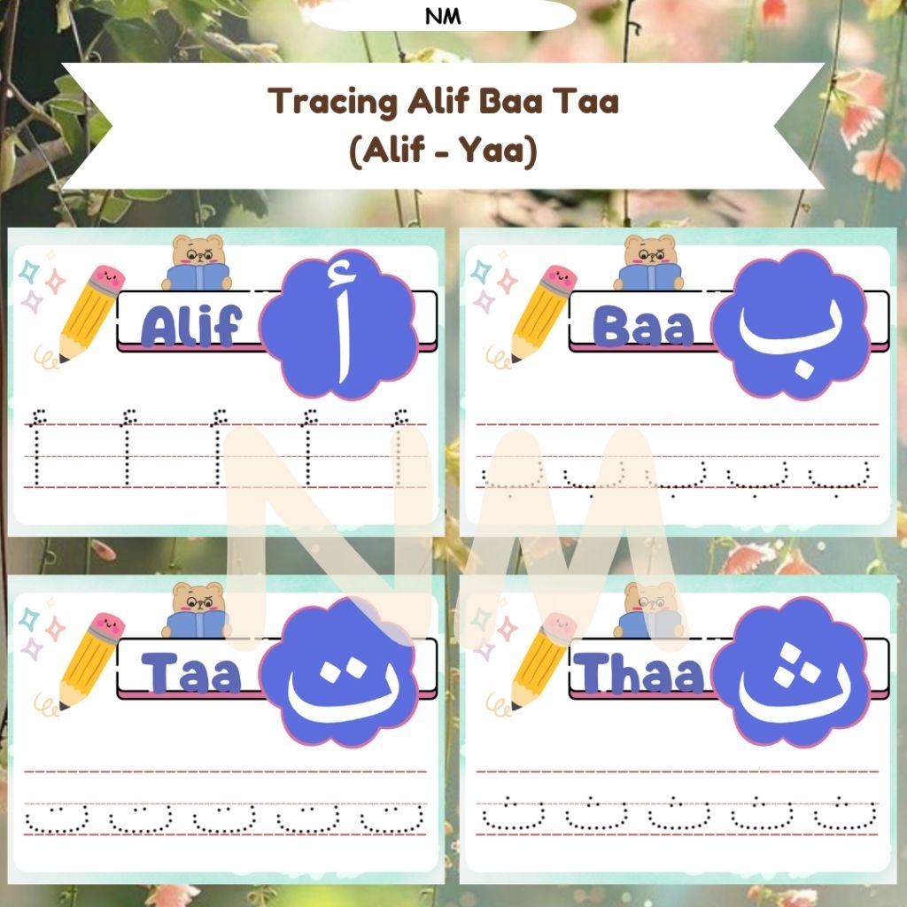 (NM)(Soft copy/PDF) Printable Tracing Alif Ba Ta | Tulis Huruf Hijaiyah ...