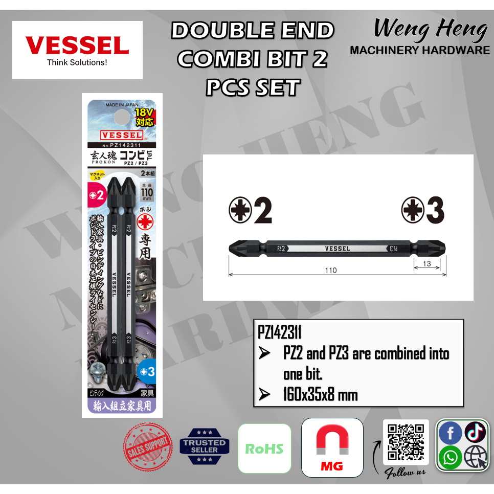 Vessel Double End Combi Bit 2-Piece set - PZ | Shopee Malaysia