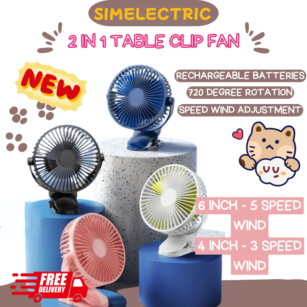 TYPE-C Clip Cooling Fan Portable mini Wireless FAN 12000mAh built in ...