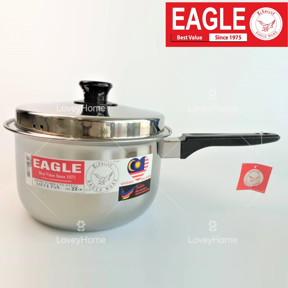Eagle Stainless Steel Carry Sauce Pan Noodle Soup Food Cooking Pot Fry ...