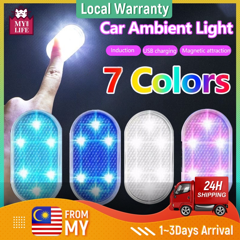 Mini Car Led Touch Light Wireless Car Interior Light Auto Roof Ceiling ...