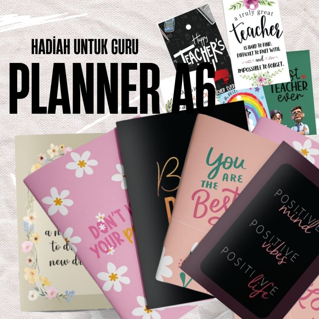Hadiah Hari Guru Mini Planner 1pc Undated Notebook Mini size A6 Journal ...
