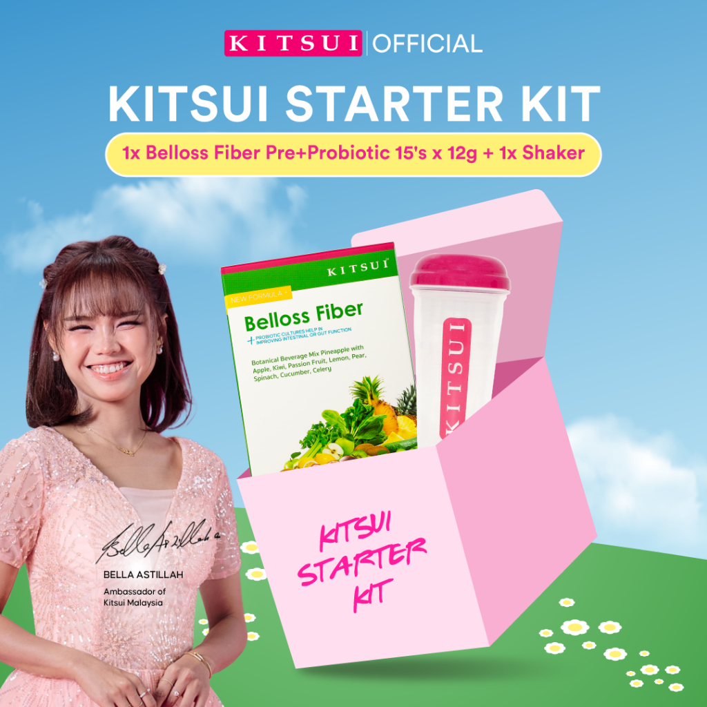 KITSUI [Starter Kit] 1x Belloss Pre & Probiotic 15's x 12g + 1x Shaker ...