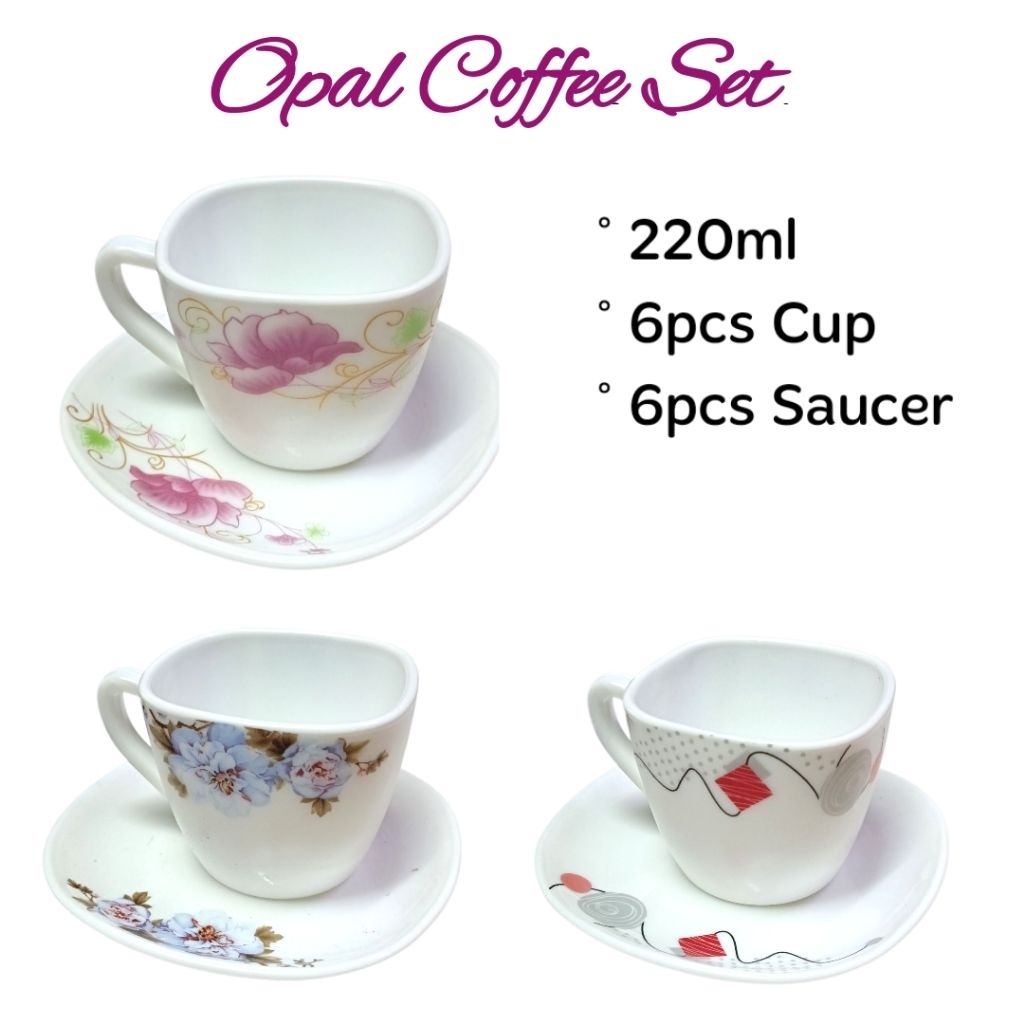 New Arrival !!! 12 pcs Opal Coffee Set Cup & Saucer/Set Cawan & Piring ...