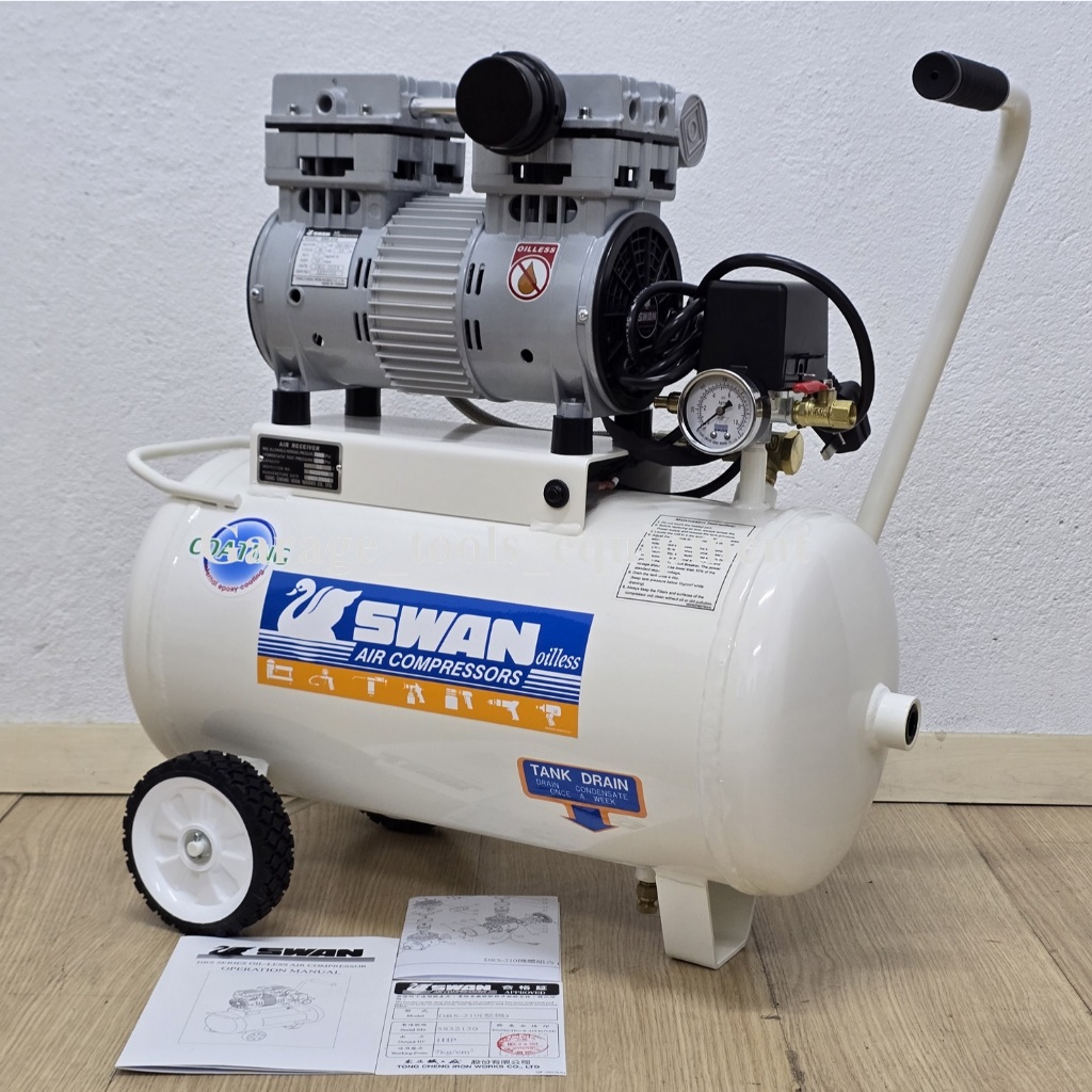 SWAN 1HP OilLess Air Compressor | Single Phase | 22L | 0.75kW | 8Bar ...