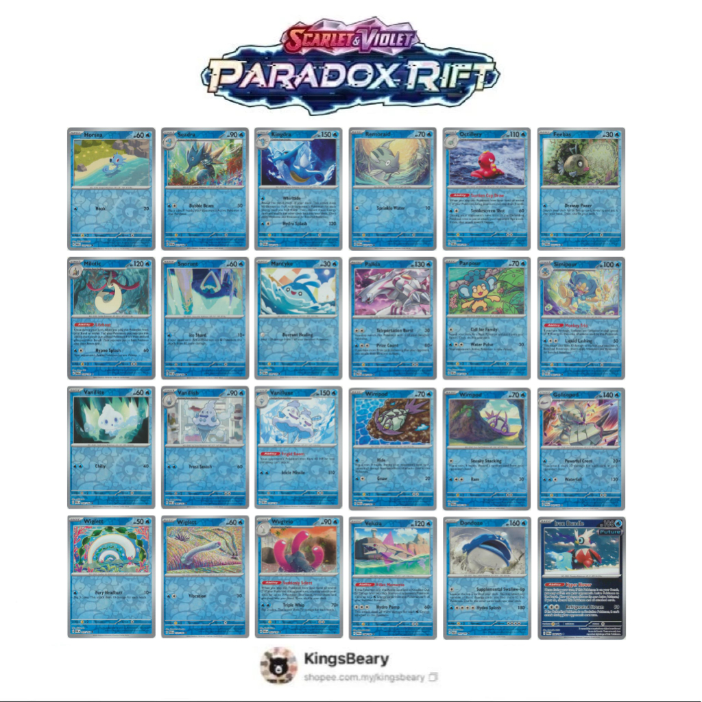 Paradox Rift | Water type - Reverse Holo Pokemon Card | Scarlet ...