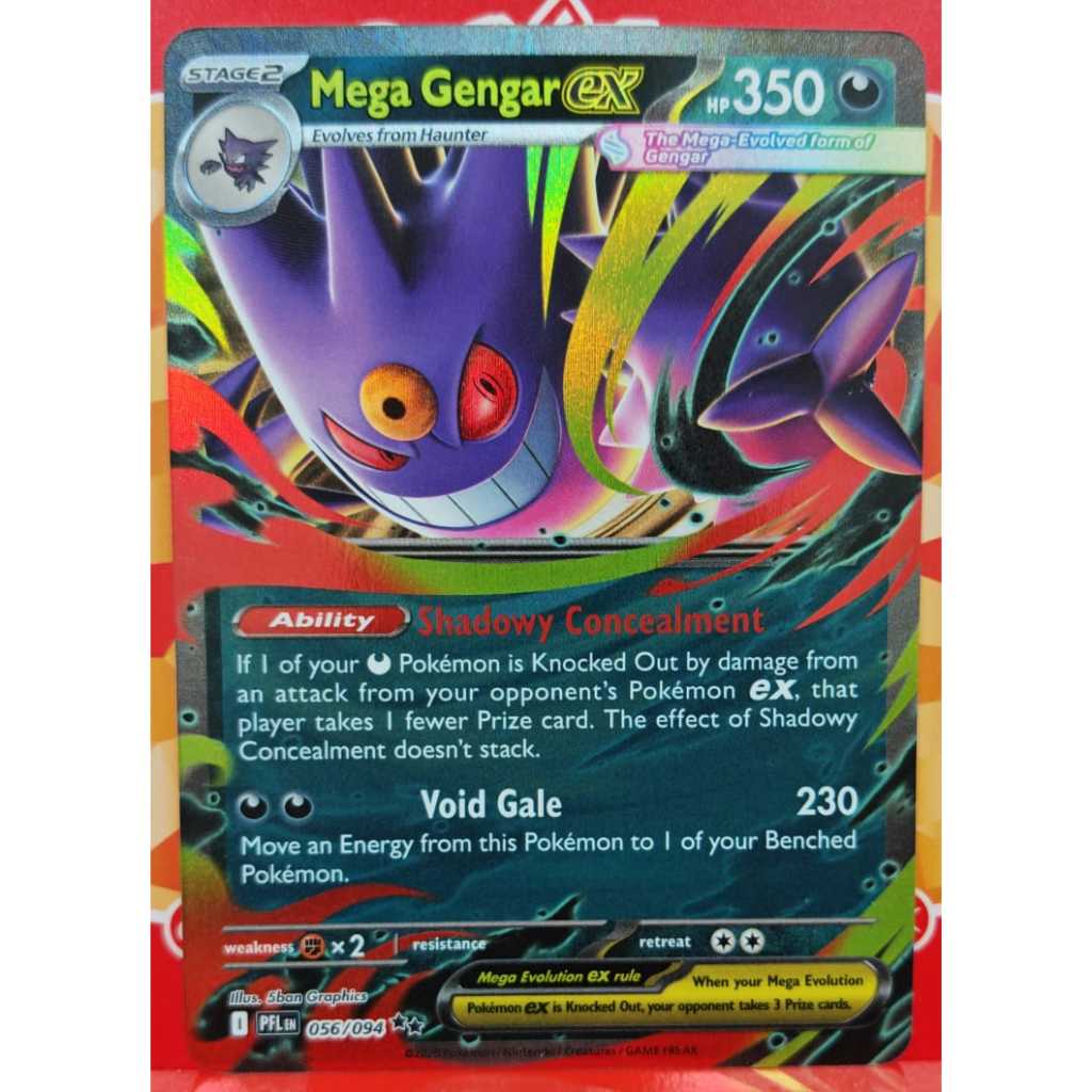 Pokémon - Mega Gengar ex - 056/094 - ME02 : Flammes fantastiques (PFL) - Double Rare - Carte Unique