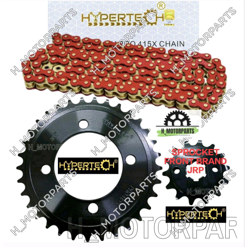 LC135 RXZ Y125Z HYPERTECH CHROME BLACK SPROCKET 415 CHAIN O-RING 1 SET ...