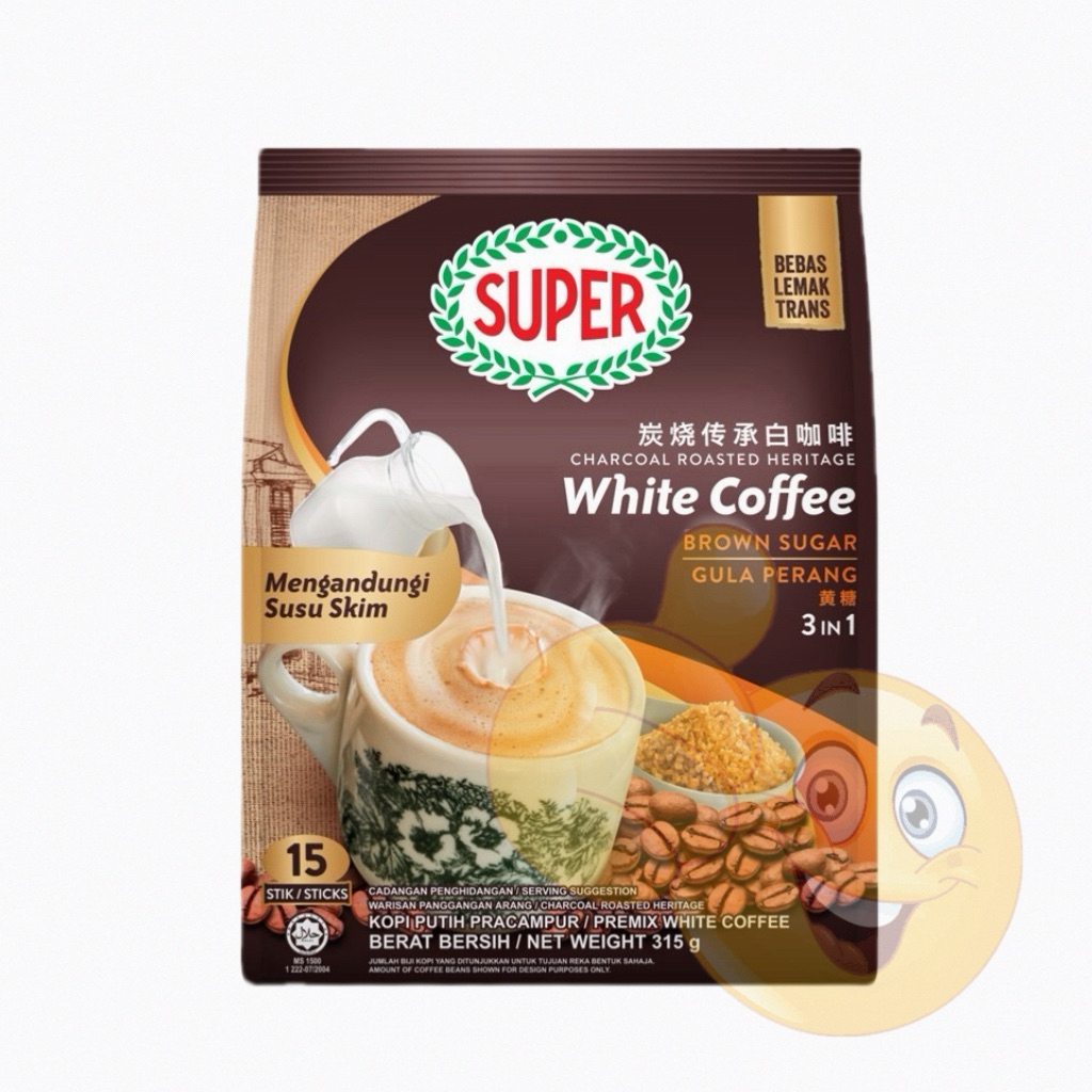 Super Charcoal Roasted 3 in 1 White Coffee - Brown Sugar (21g x 15 ...