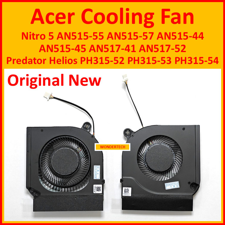 Set Ventole CPU E GPU Per Acer Nitro 5 AN515-44/45/55/56/57 E AN517-41/52/53/54, Con Connettore 4 Pin, Modello DFS5K223052836