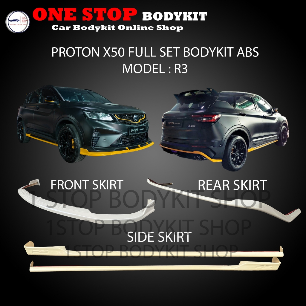 PROTON X50 R3 FULL SET BODYKIT ABS FRONT SKIRT SIDE SKIRT REAR SKIRT ...