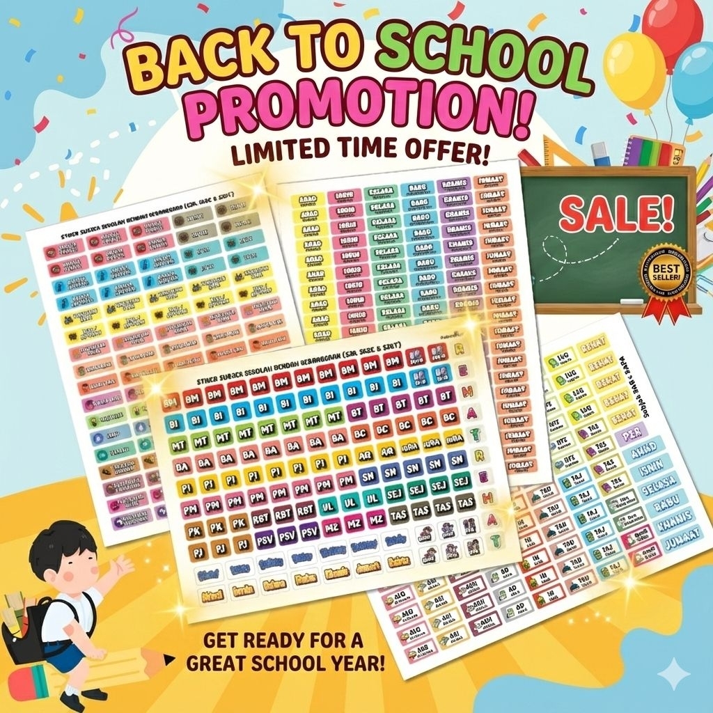 Sticker Jadual Sticker Hari Sticker Subjek Sticker Fail Sticker KAFA ...
