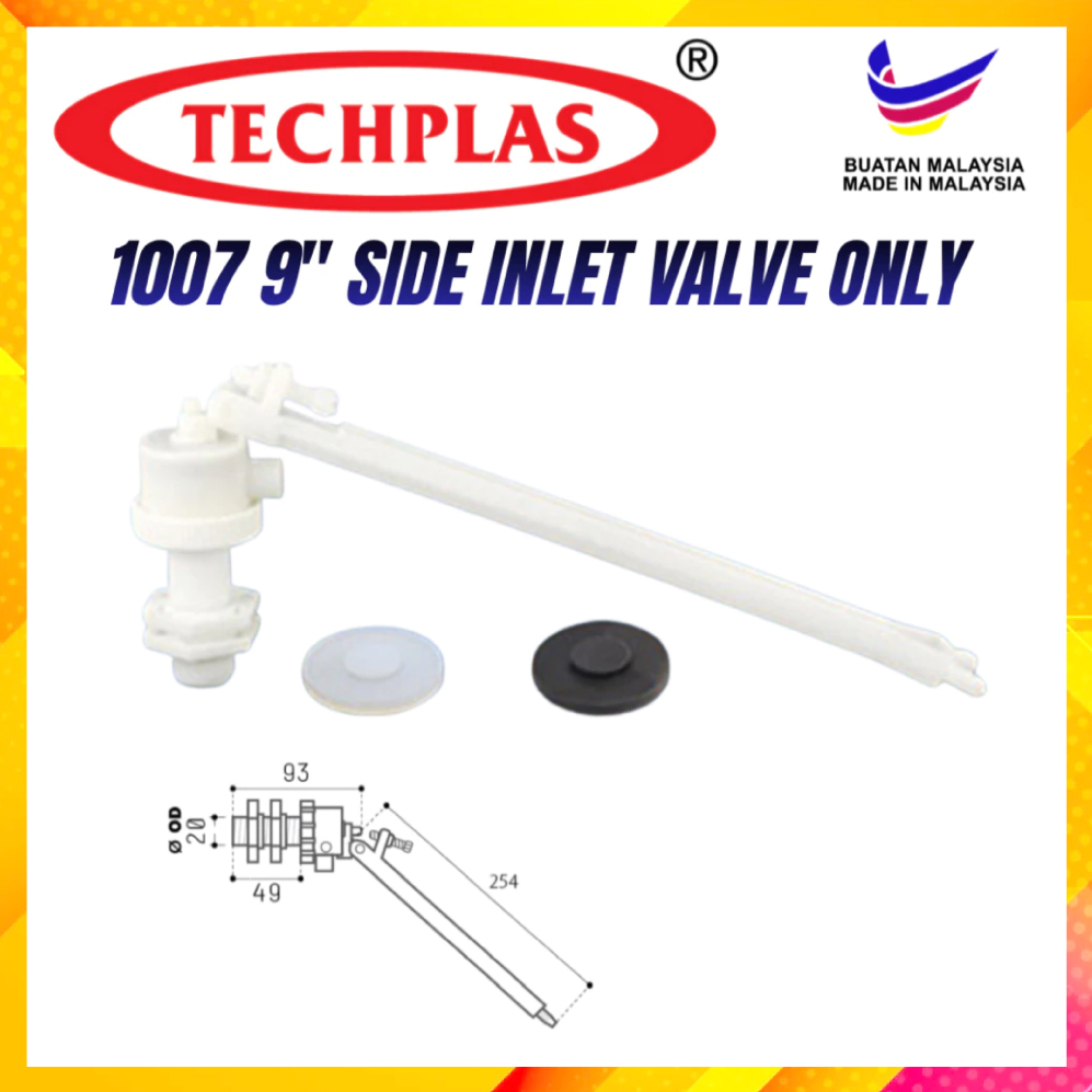 TECHPLAS Toilet PVC Float Valve 9'' & Ball 1/2'' Pelampung Bola Tangki ...