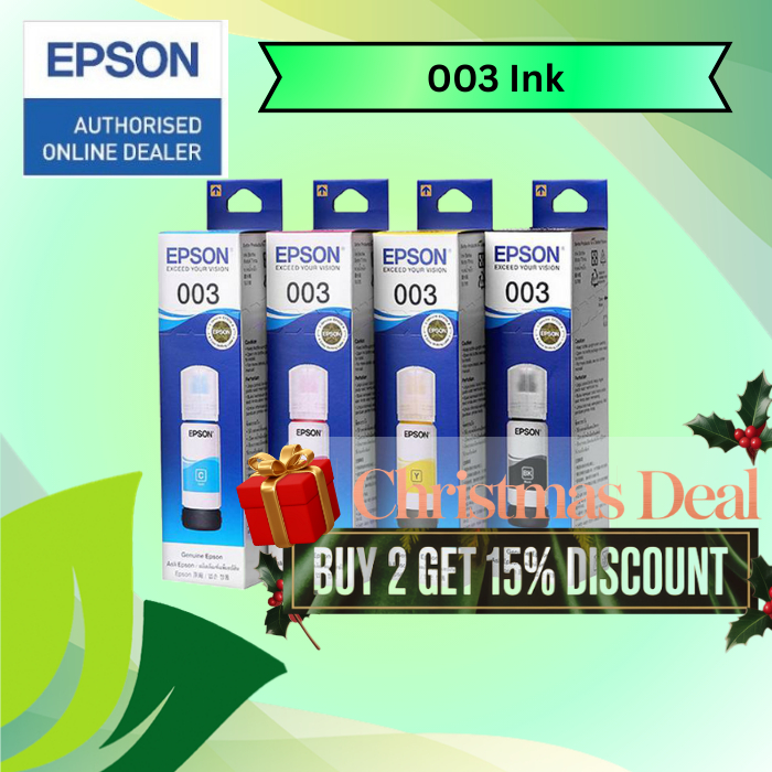 Original Epson 003 Ink L3110 / L3150 / L5190 / L3116 / L3156/ L1110 ...