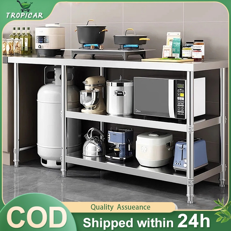 【TC】Rak Dapur Stainless Steel Kitchen Gas Rack Kitchen Stove Rack ...