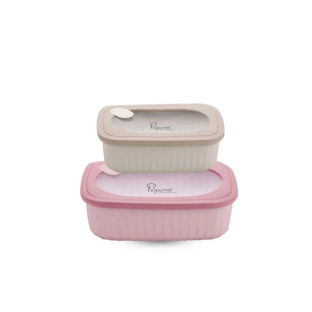 La gourmet Snack N' Sip 1600ml + 380ml Plastic Rectangular Lunch Box ...