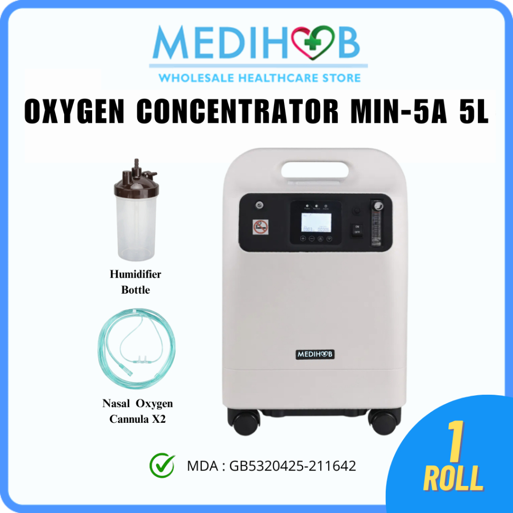 [𝐌𝐃𝐀 𝐀𝐏𝐏𝐑𝐎𝐕𝐄𝐃] Medihub Oxygen Concentrator MIN-5A 5L (1S) | Shopee Malaysia