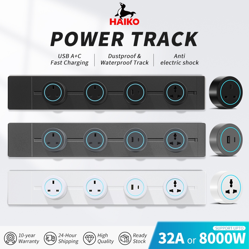 HAIKO 32A 8000W Power Track Socket SIRIM Certified 10 Year Warranty USB ...