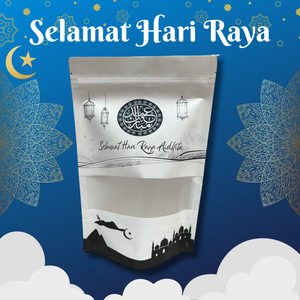 [READYSTOCK] 50PCS ZIPLOCK RAYA/Standpouch White Bag/Packaging Kurma ...