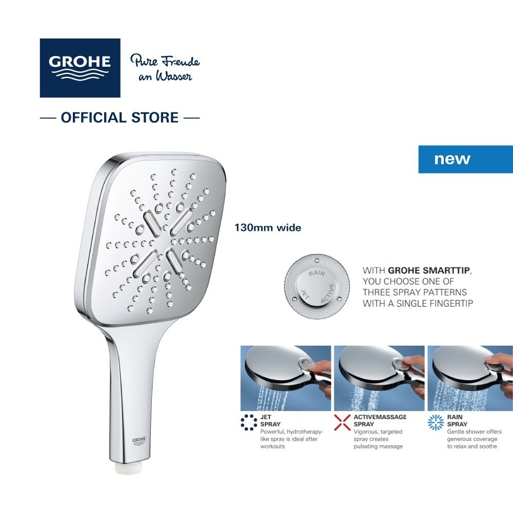 GROHE Rainshower SmartActive 130 Cube Hand Shower 26550000 | Shopee ...