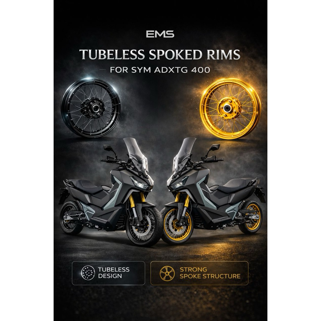 SYM ADXTG 400 RIM LIDI TUBE LESS Front 15” Rear 14” | CNC Alloy Hub ...