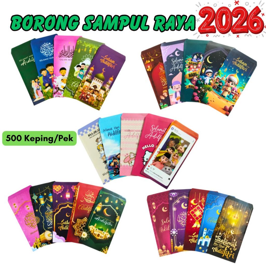 [BORONG] 500pcs Sampul Raya 2026 | Sampul Duit Raya | Viral Pack Design ...