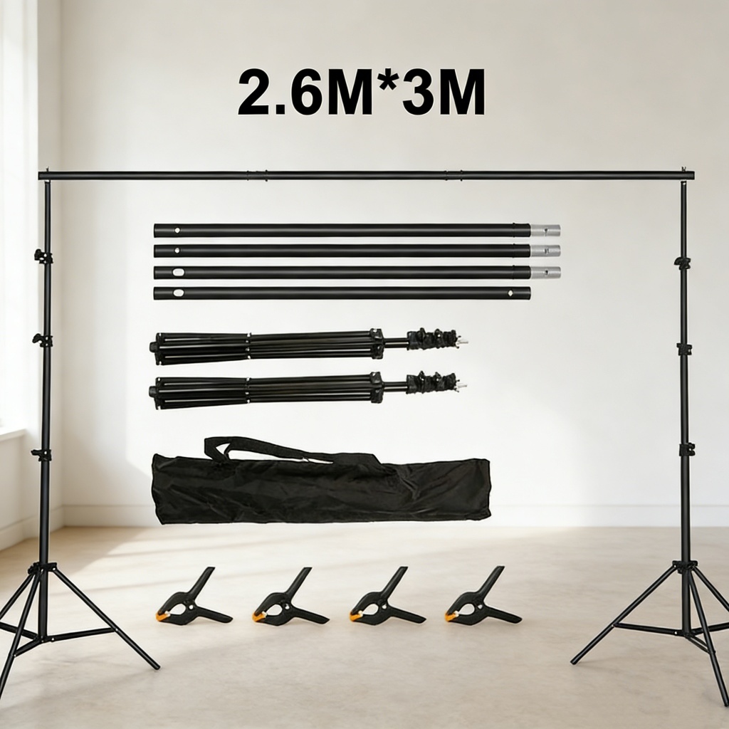 2.6M*3M Photography Background Supporting System Backdrop Stand kit ...