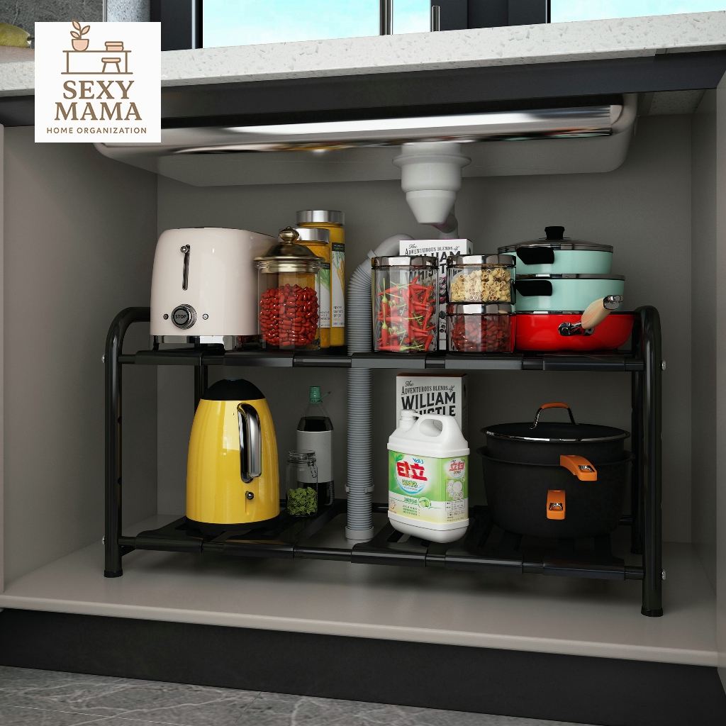 JS Extendable Stainless Steel Kitchen Organizer Under Sink | Shopee ...