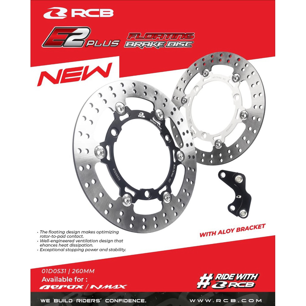 RCB E2 PLUS FLOATING DISC NMAX NVX V1 V2 V3 CLICK VARIO FRONT DISC ...