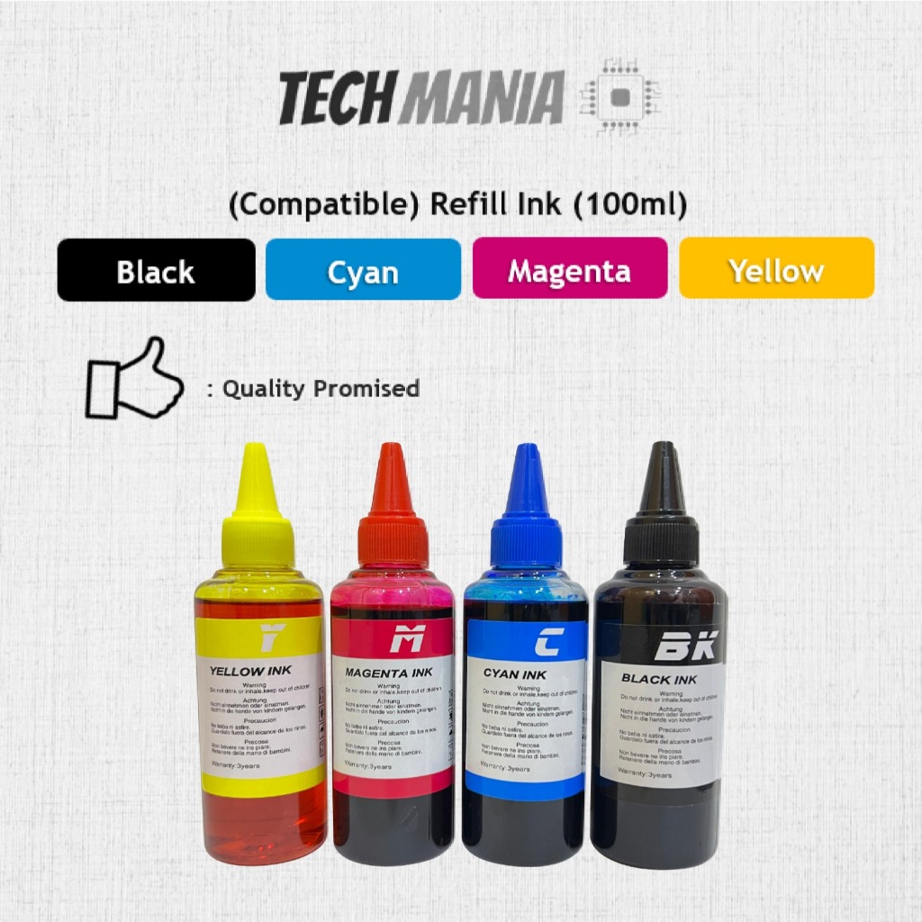 [Ready Stock] Universal Compatible Refill Ink (100ml) - Compatible with ...