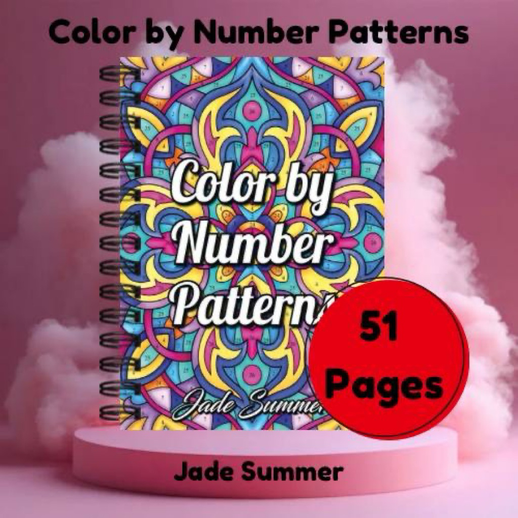 COLOR BY NUMBER PATTERNS BY JADE SUMMER 51 PAGES COLORING KERTAS ...
