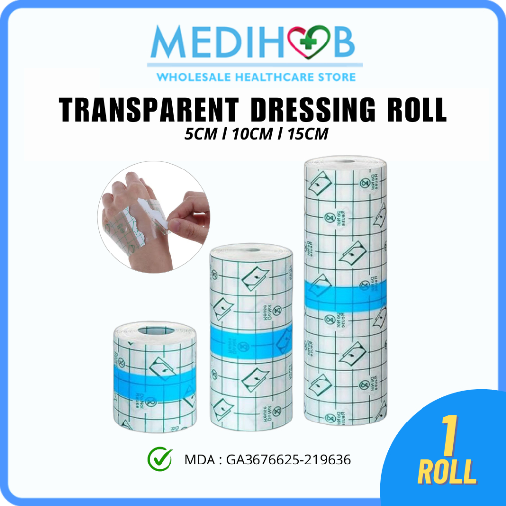 [𝐌𝐃𝐀 𝐀𝐏𝐏𝐑𝐎𝐕𝐄𝐃] Medihub Transparent Film Dressing Roll 5cm / 10cm / 15cm ...