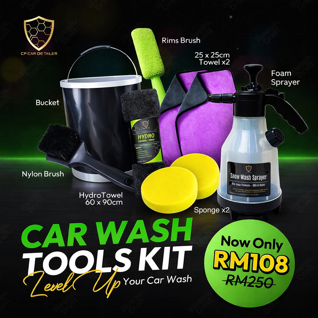 CP CAR Detailer 9in1 Car Wash Tools Kit Bucket Foam Sprayer Wheel Brush ...