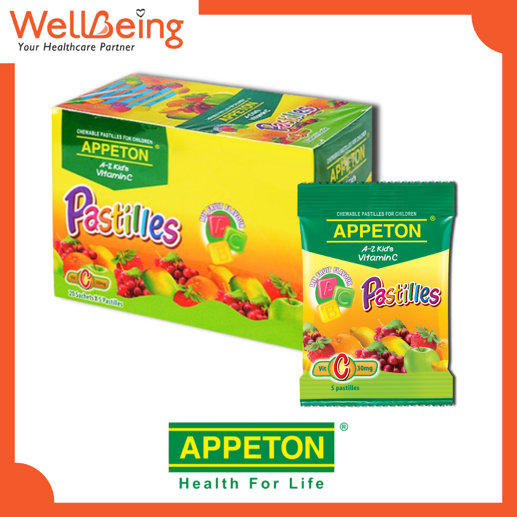 APPETON Kids Vitamin C Pastilles Alphabet Shapes Chewable 30mg 5s x ...