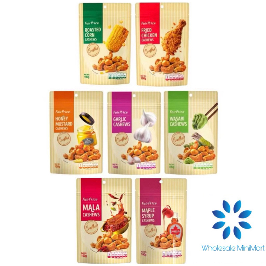 Fairprice cashew 100g (Honey Mustard/Garlic/Wasabi/Mala/Maple Syrup ...