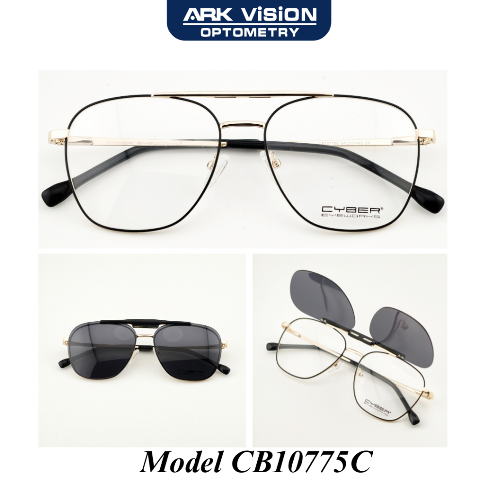 Cyber CB10775C Double-Bar Large Frame Spring-Loaded Optical Eyeglasses ...