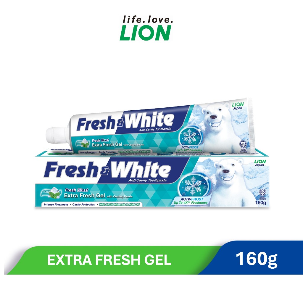 Fresh & White Fresh Blast Toothpaste Extra Fresh Gel 160g | Shopee Malaysia