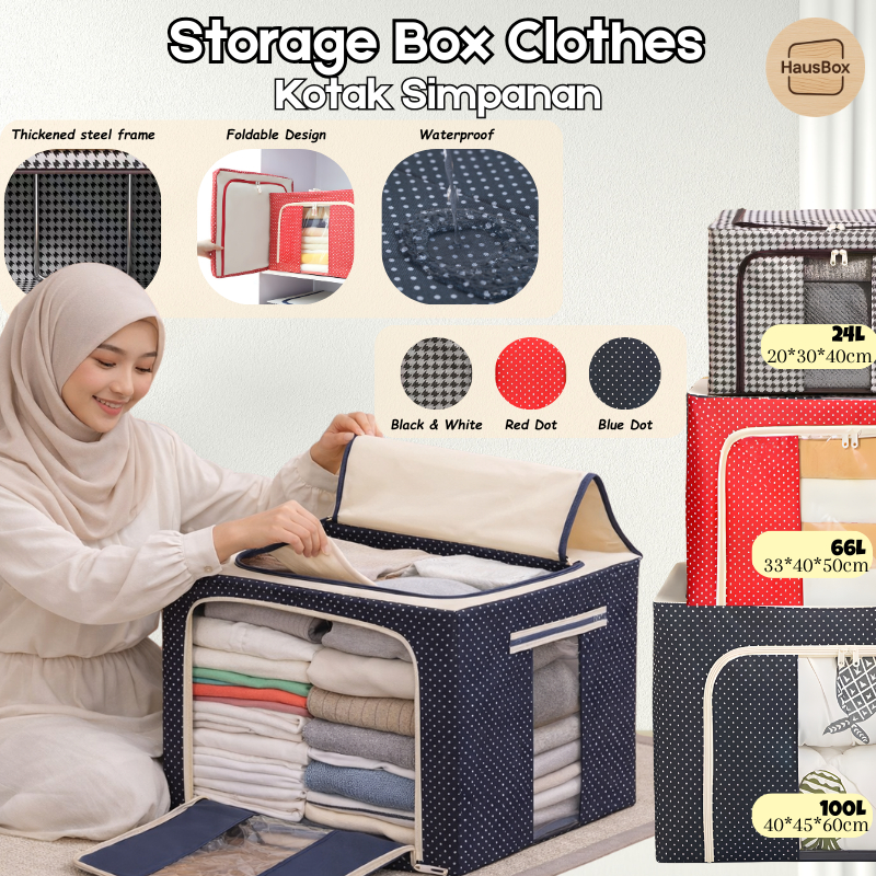 Foldable Storage Box 24L/66L/100L Organizer Box Clothes Waterproof ...