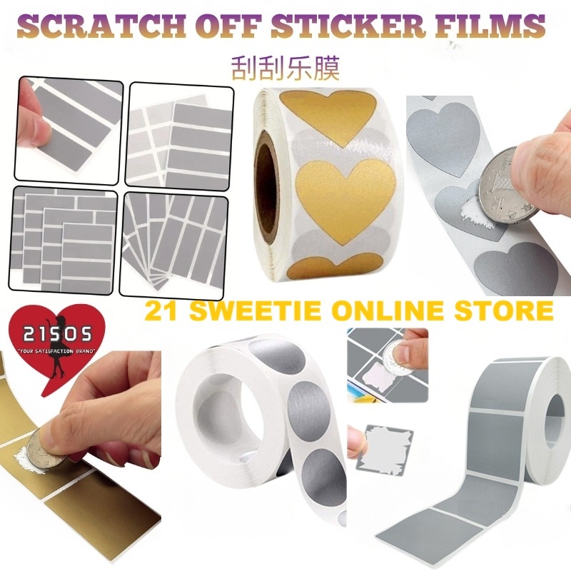 40pcs-300pcs All Scratch Off Stickers Scratch Films 21SOS DIY Coated ...