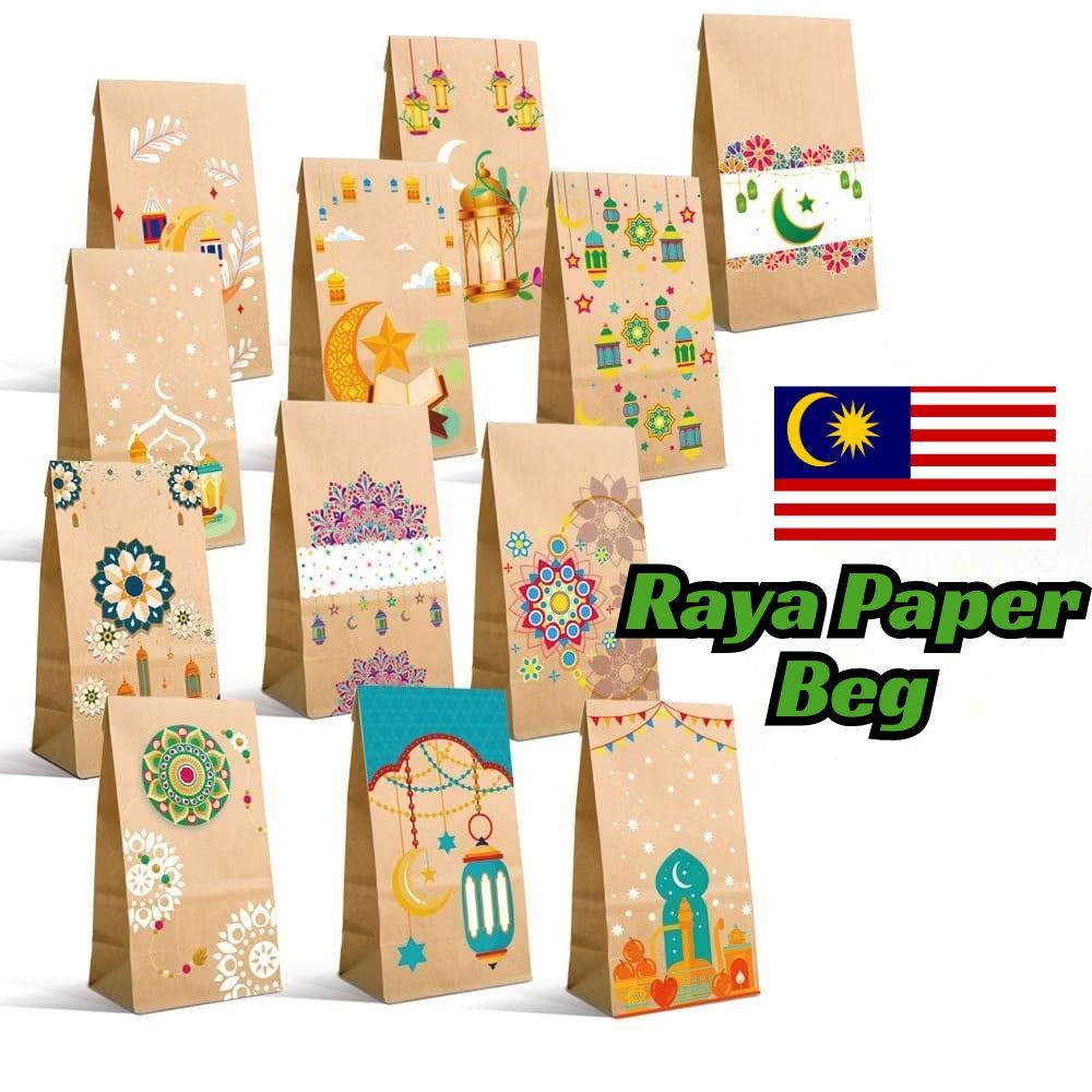Hari Raya Paper Beg Beg Kertas Handle Ramadan Raya eid Mubarak Muslim ...