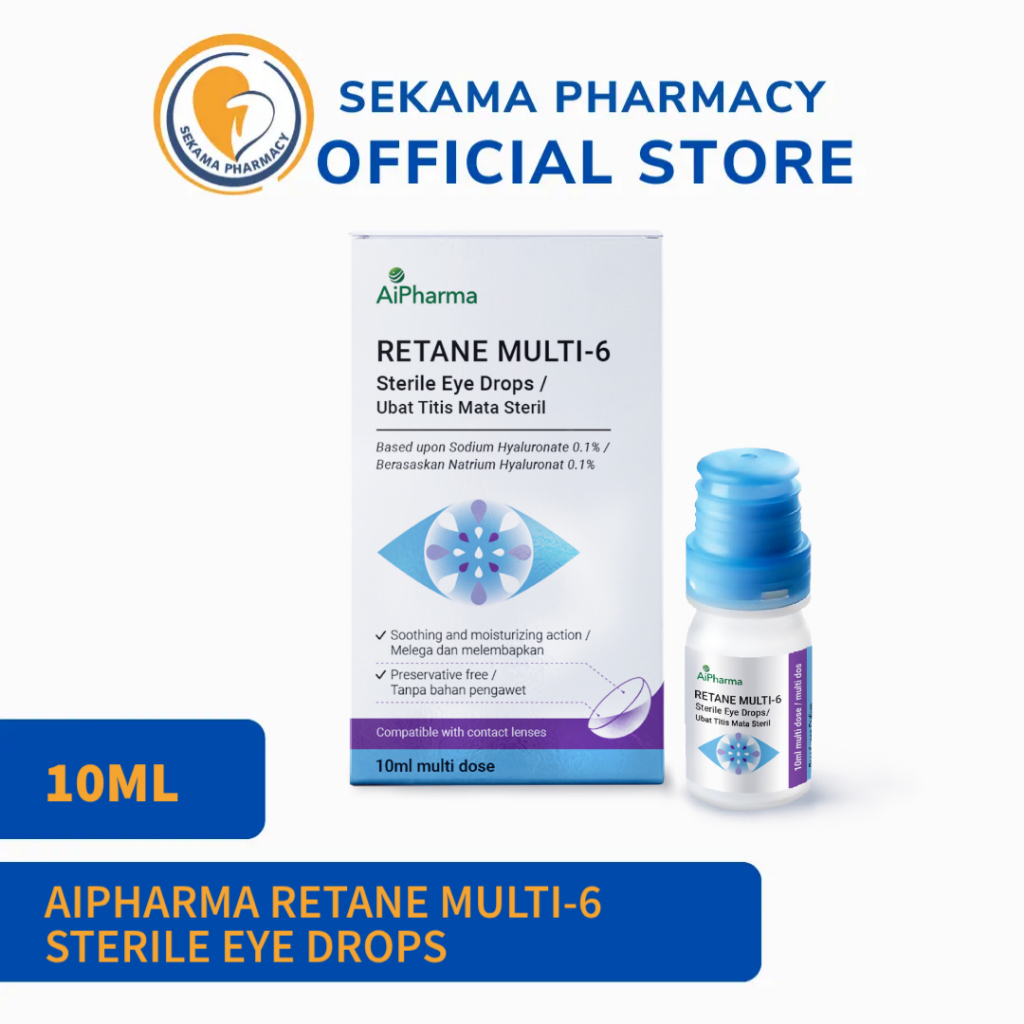 AIPHARMA RETANE MULTI-6 STERILE EYE DROPS 10ML [EXPIRY: 7/2028 ...