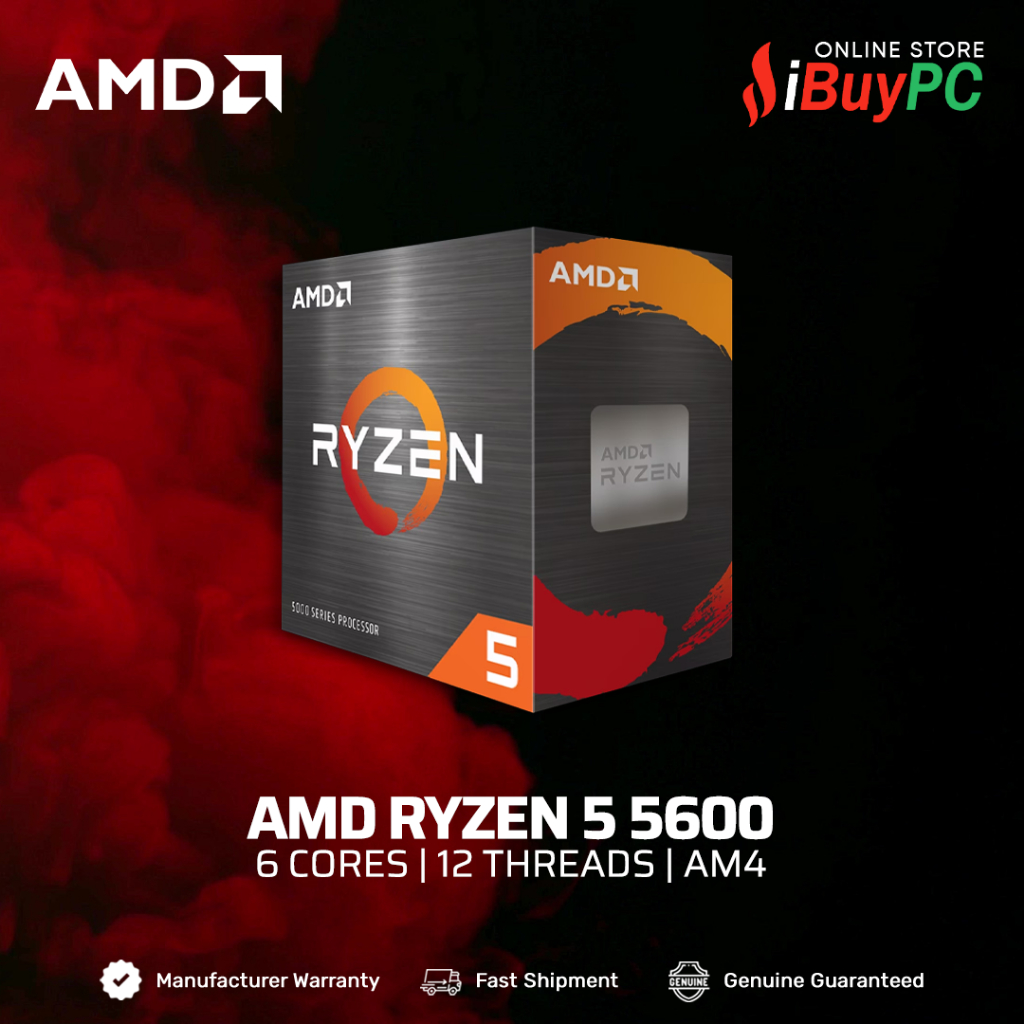 AMD Ryzen 5 5600 Processor | 6 Cores, 12 Threads | AM4 (Box) | Shopee ...