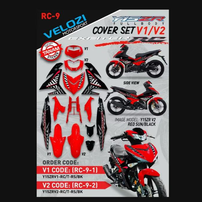 RACING BODY COVER SET COVERSET DESIGN MX KING BATIK EXCITER RC Y15 ...