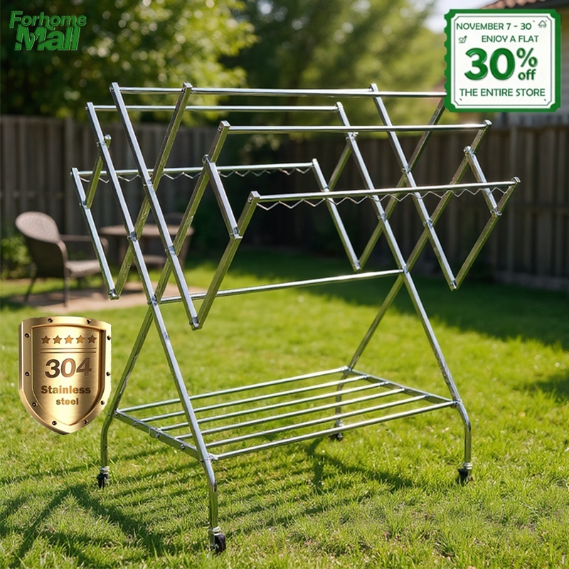 Foldable Clothes Hanger Stainless Steel Clothes Rack Clothing Drying ...