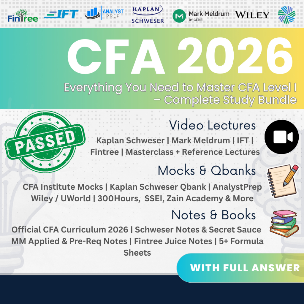 2026 / 2025 CFA Level 1 Complete Study Pack | Schweser Notes, IFT ...