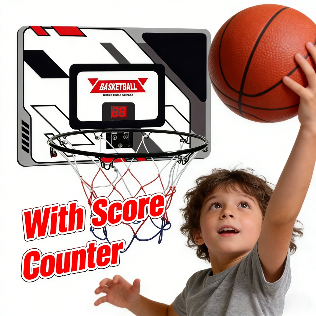 Kids Indoor Basketball Hoop Set - Dunk-Friendly Basketball Ring With ...