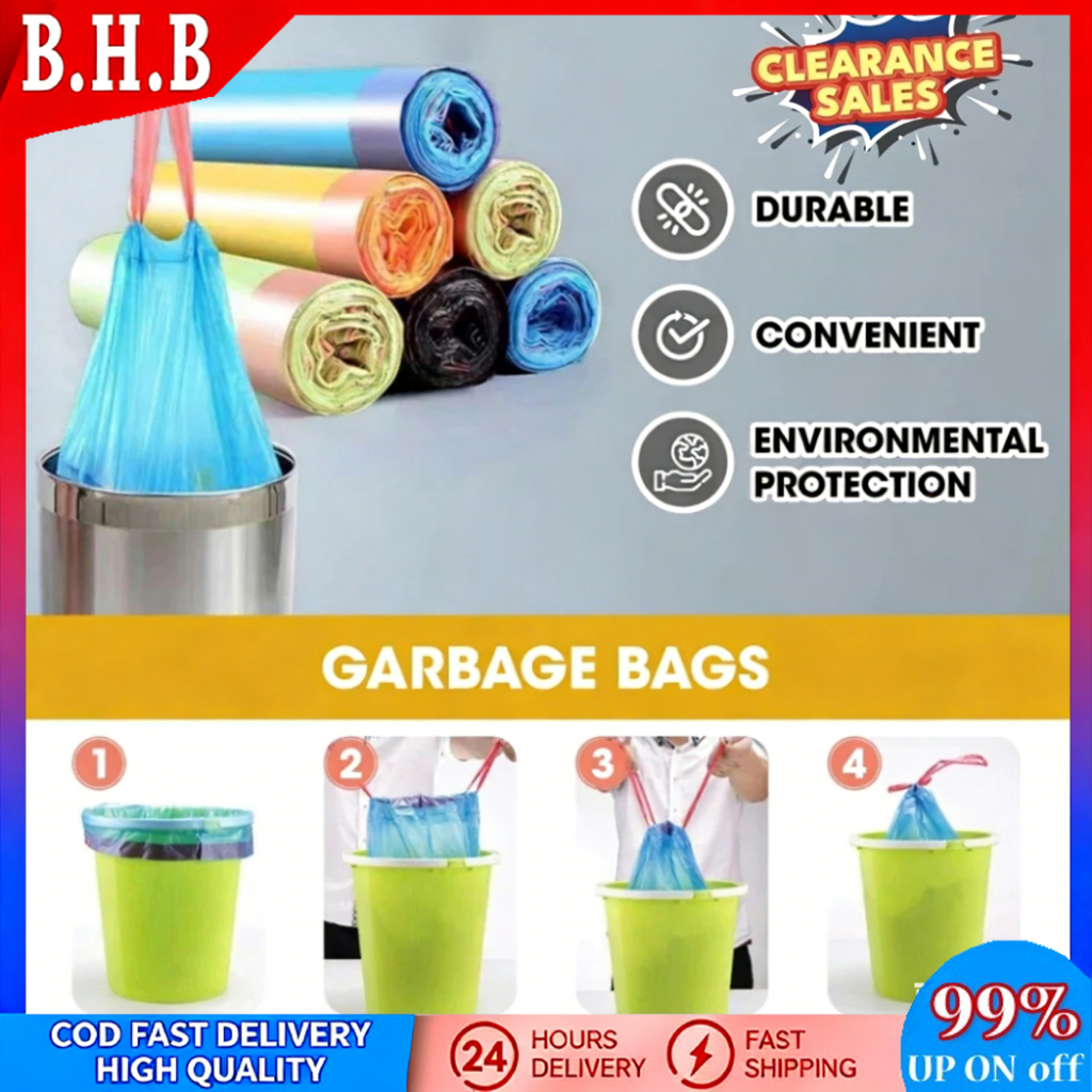 [Clearance] 45cm x 50cm Rubbish Bag With String Home Garbage Bags ...
