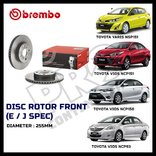 GENUINE BREMBO TOYOTA VIOS NCP93 NCP150 YARIS NSP151 FRONT REAR DISC ...