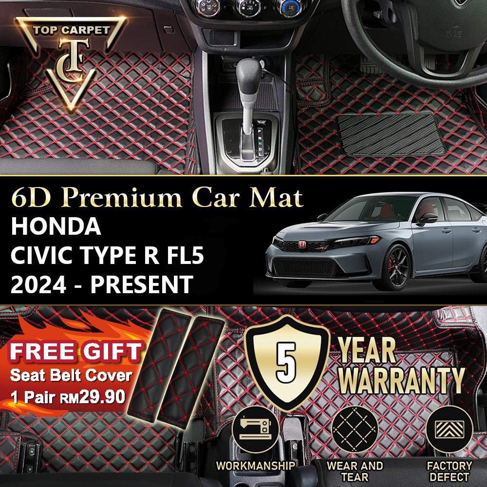 Top Carpet HONDA CIVIC TYPE R FL5 (2024-PRESENT) 6D PU Leather Car ...