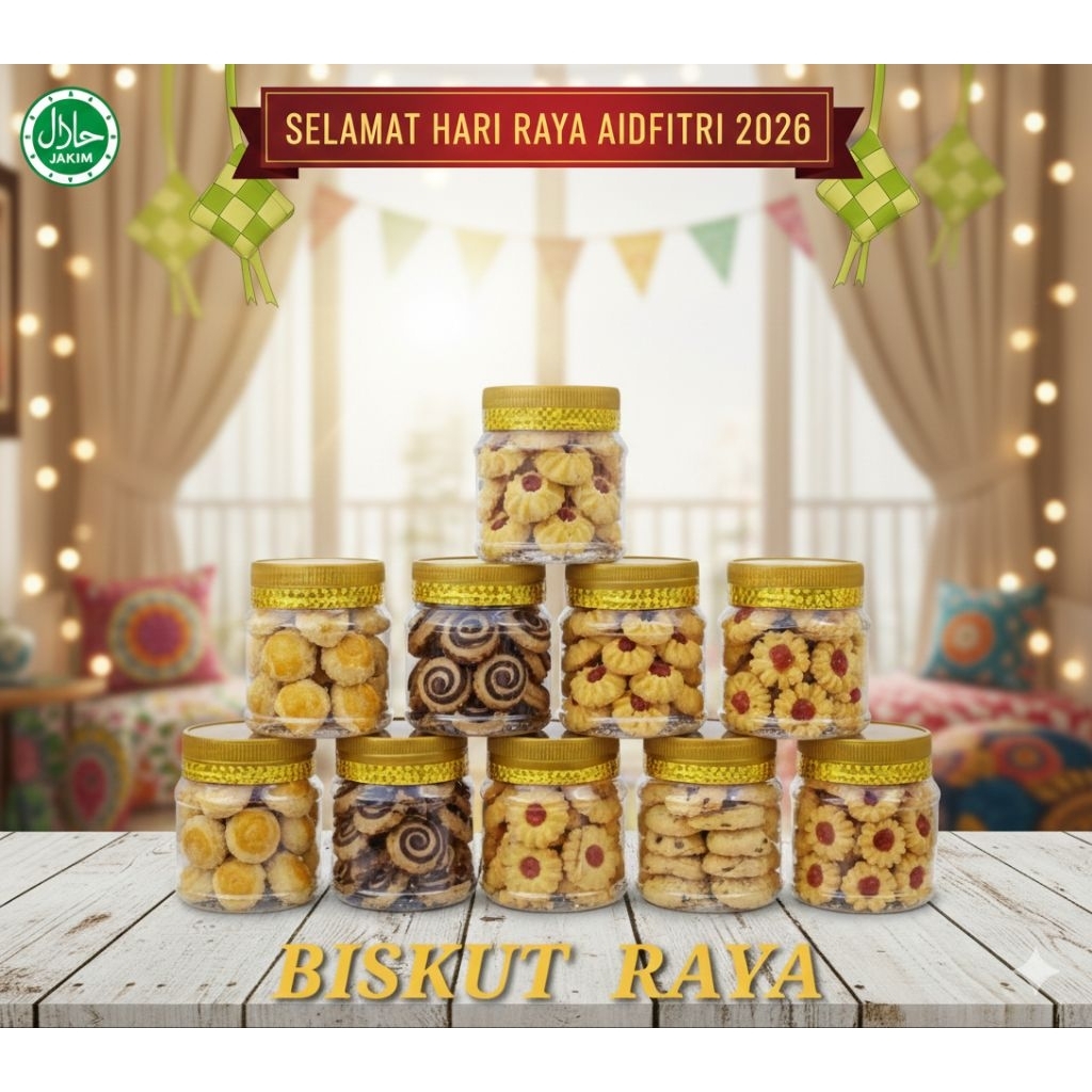 Es 35pcs Biskut Raya Aidilfitri 2025 Biscuit Festival Biskut Semperit ...